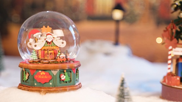 ROWOOD 3D Puzzle Christmas Melody Tree, Spinning DIY Music Box